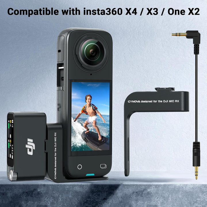 CYNOVA Cold Shoe für Insta360 X4 Zubehör,Wireless Mikrofon Halterung,Mikrofonhalterung Kompatibel Mi