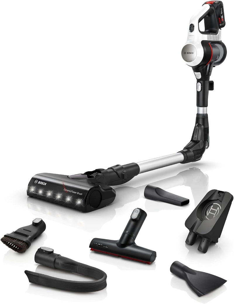 Bosch Akku-Staubsauger Unlimited 7 BSS711W, kabelloser Handstaubsauger, beutellos, Wechselakku, Knic