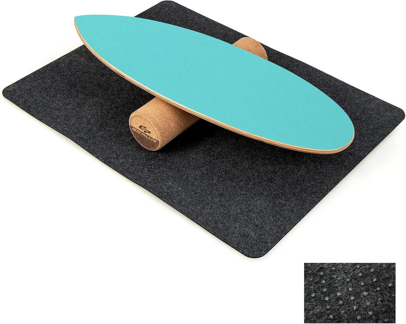 COSTWAY Balance Board aus Holz, Balancebrett, Balance Trainer Trickboard für zuhause, inkl. Korkroll