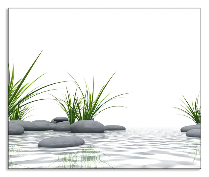 ARTland Spritzschutz Küchenrückwand aus Alu für Küche Herd Spüle 60x50 cm (BxH) mit Motiv Natur Zen