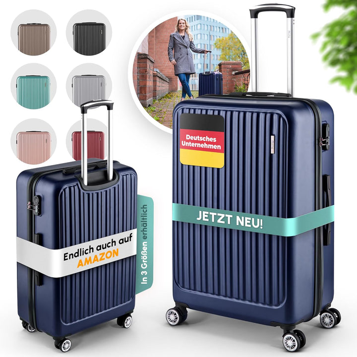 Easy Move Koffer Gross XL 74x50x29cm - Stabiler Hartschalenkoffer Reisekoffer mit 4 Rollen 360° leis
