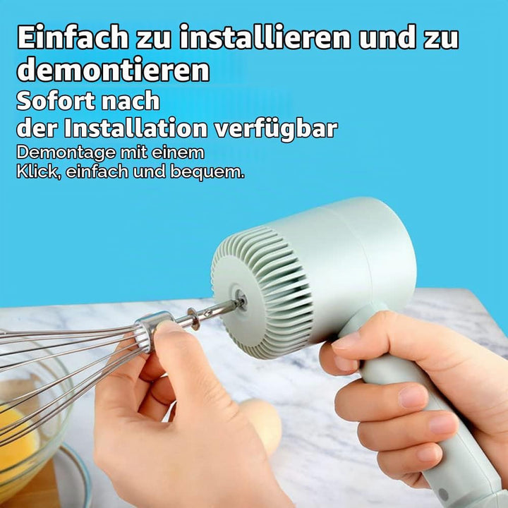 Elektrischer Handbesen, Wiederaufladbarer USB Wiederaufladbare Handrührer mit 3 Geschwindigkeitsmodi