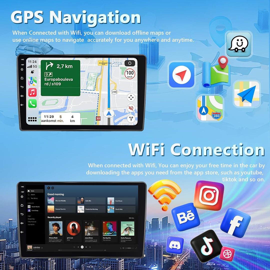 4GB+64GB Autoradio für FIAT 500L 2012 Radio mit Wireless Carplay, 10 Zoll Bildschirm Android Auto Ca