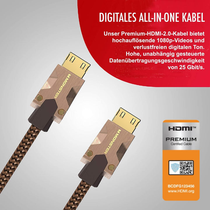 Monster HDMI-Kabel MSeries M2000 UHD 4K HDR10+ 25Gbps 1,5m, 1,5m