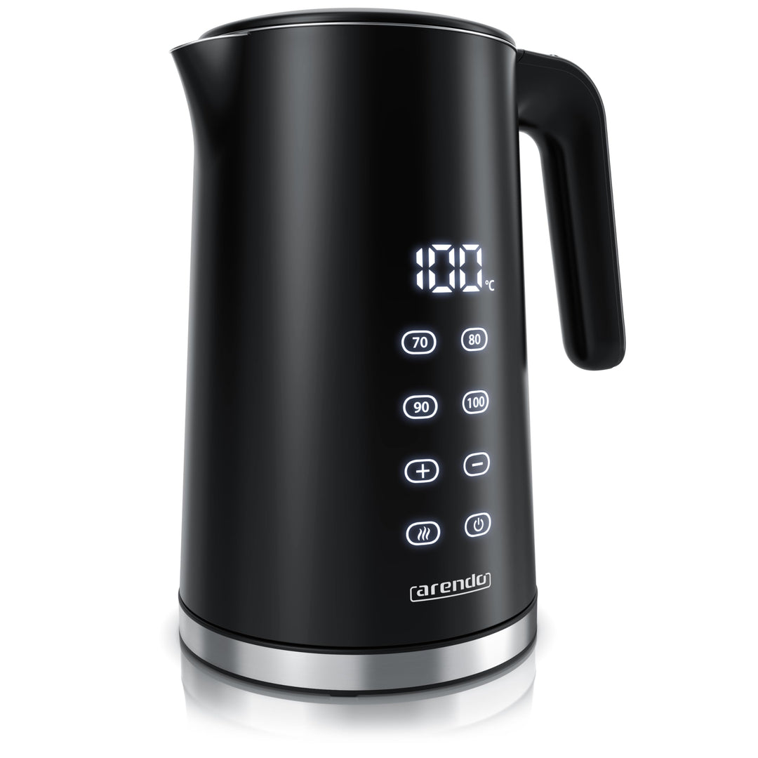 Arendo - digitaler Wasserkocher mit Temperatureinstellung - Edelstahl - Doppelwand Design Cool Touch