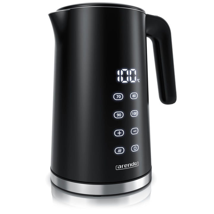 Arendo - digitaler Wasserkocher mit Temperatureinstellung - Edelstahl - Doppelwand Design Cool Touch