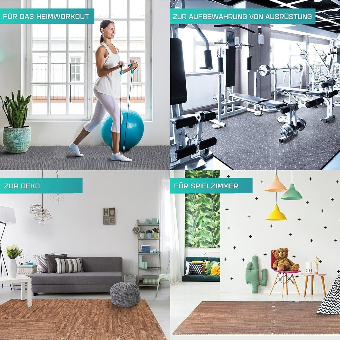 Yes4All Schaumstoffmatten mit Bordüre – ineinandergreifende Bodenmatten für Fitnessgeräte – Eva-Bode