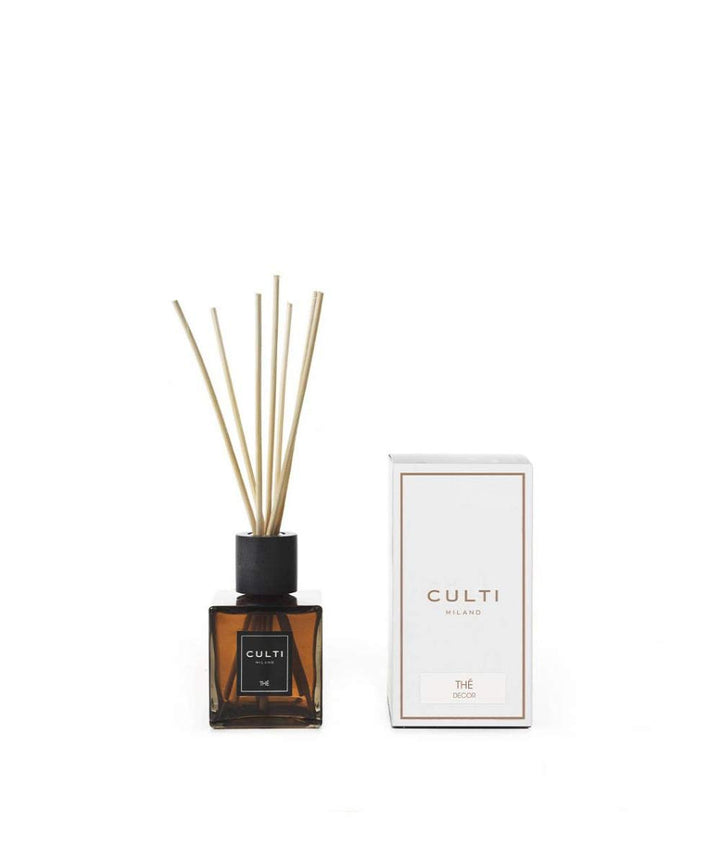 Culti Diffusor Stäbchen Decor 250 ml Milano, Duft The, The Sencha, Gayac-Holz, 3 Monate Lebensdauer,