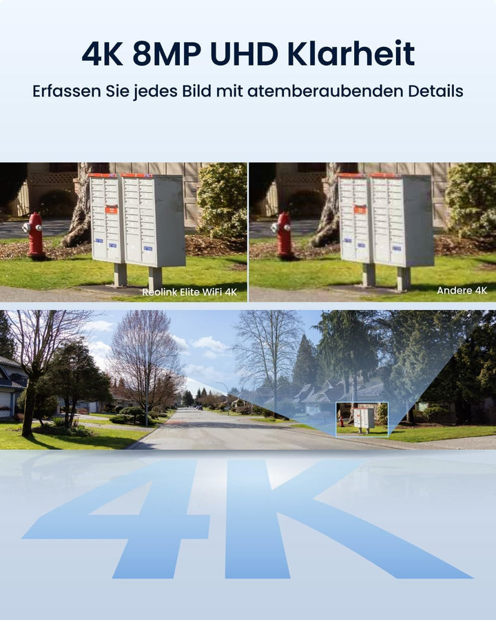 Reolink 4K Wi-Fi 6 Überwachungskamera Aussen mit 180° Panoramablick, 2.4/5GHz Dual-Band WLAN Kamera
