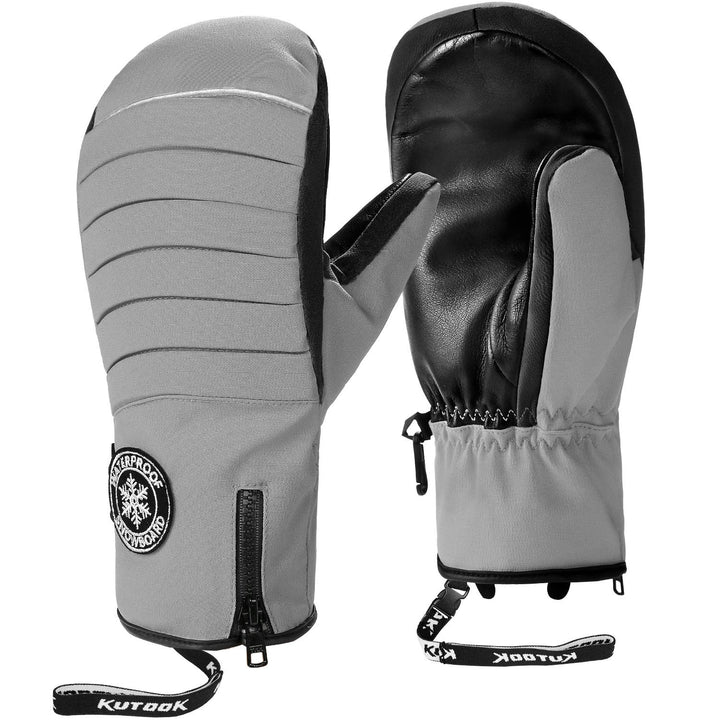 KUTOOK Skihandschuhe Ziegenleder Fäustlinge Wasserdicht Warm Winter Snowboard Handschuhe Winddicht W