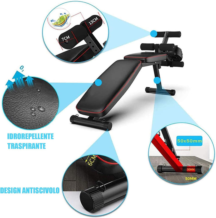 ilbcavne Hantelbank Klappbar Mit Curlbank & Beinstrecker Weight Bench for Home Workout Trainingsbank