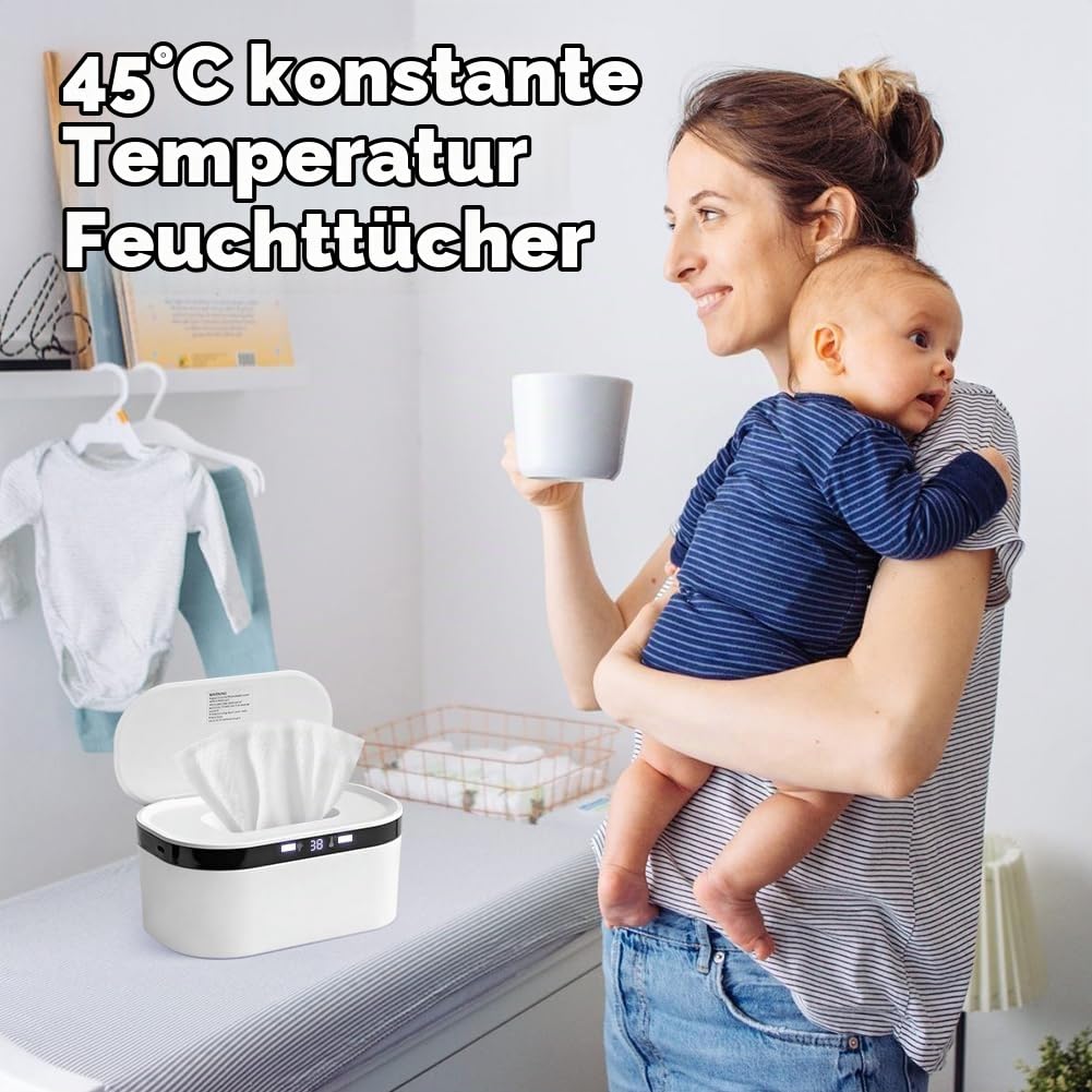Tutamaz 10W Feuchttuch Wärmer, 3 Heizstufen Schnell, Baby Wischtuchwärmer, USB Wischtuchwärmer,Handt
