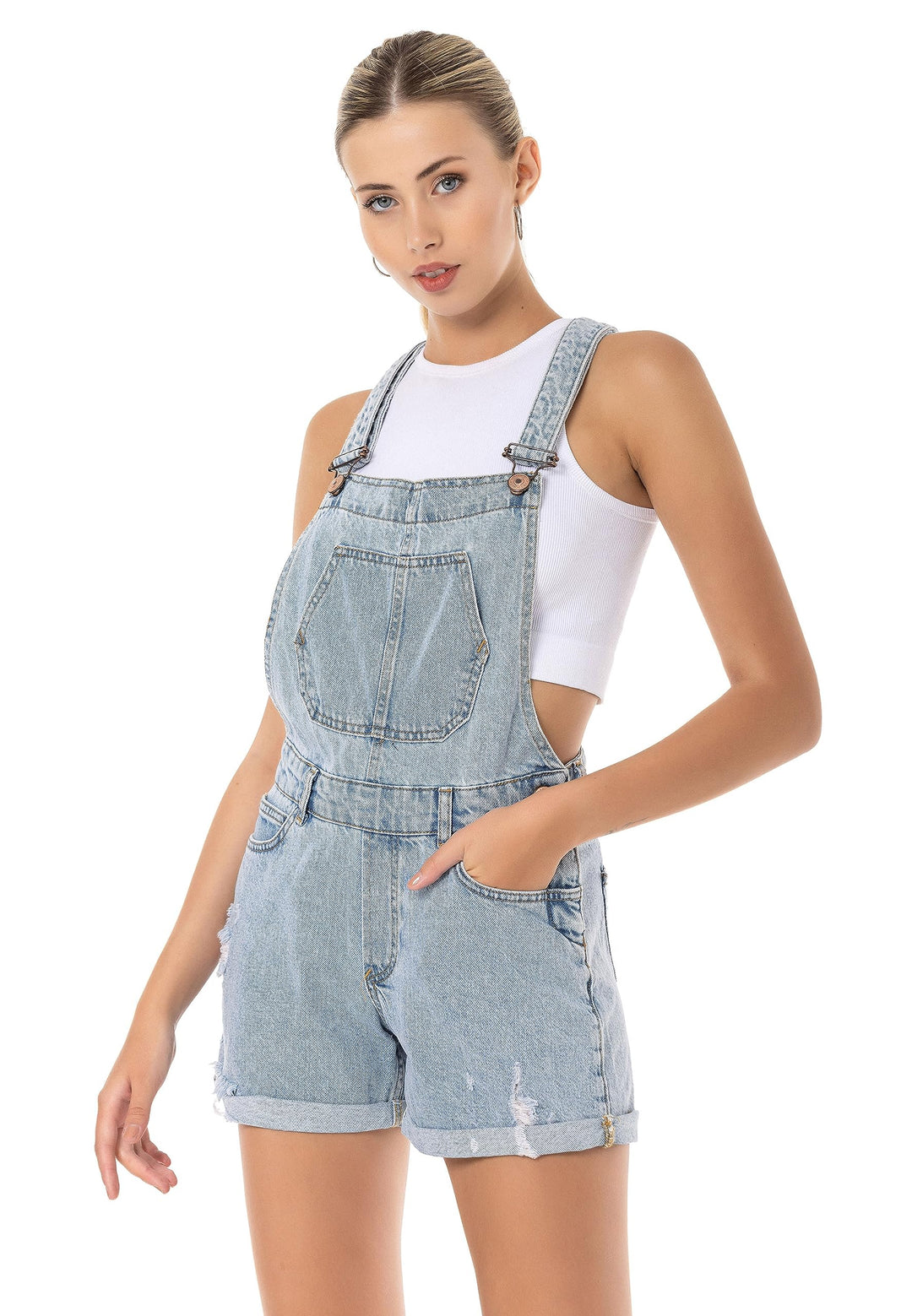 Redbridge Denim Latzhose für Damen Jeans Overall Jumpsuit 26W Hellblau, 26W Hellblau