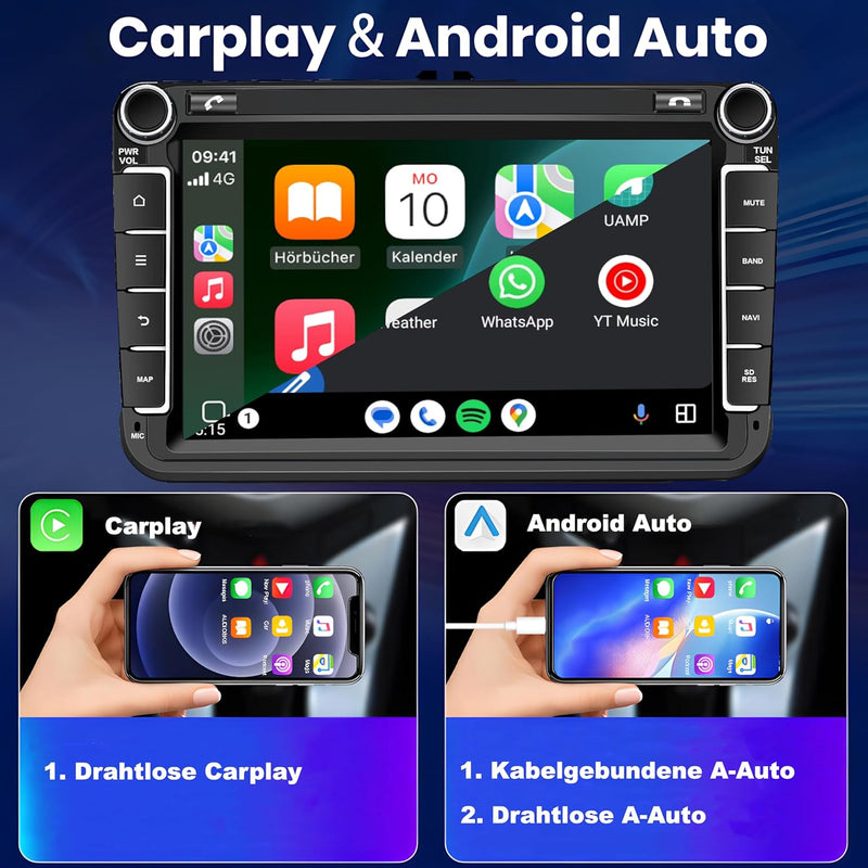 M.I.C. AV8V7LITE Android 12 Autoradio mit navi Ersatz für VW Golf t5 touran Passat Skoda Octavia SEA