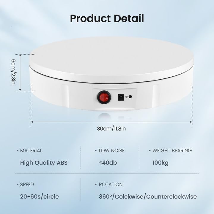 Elektrischer Drehteller, Couleeur 100KG 30CM Automatische Drehplattform, 360 Grad Richtung und Gesch