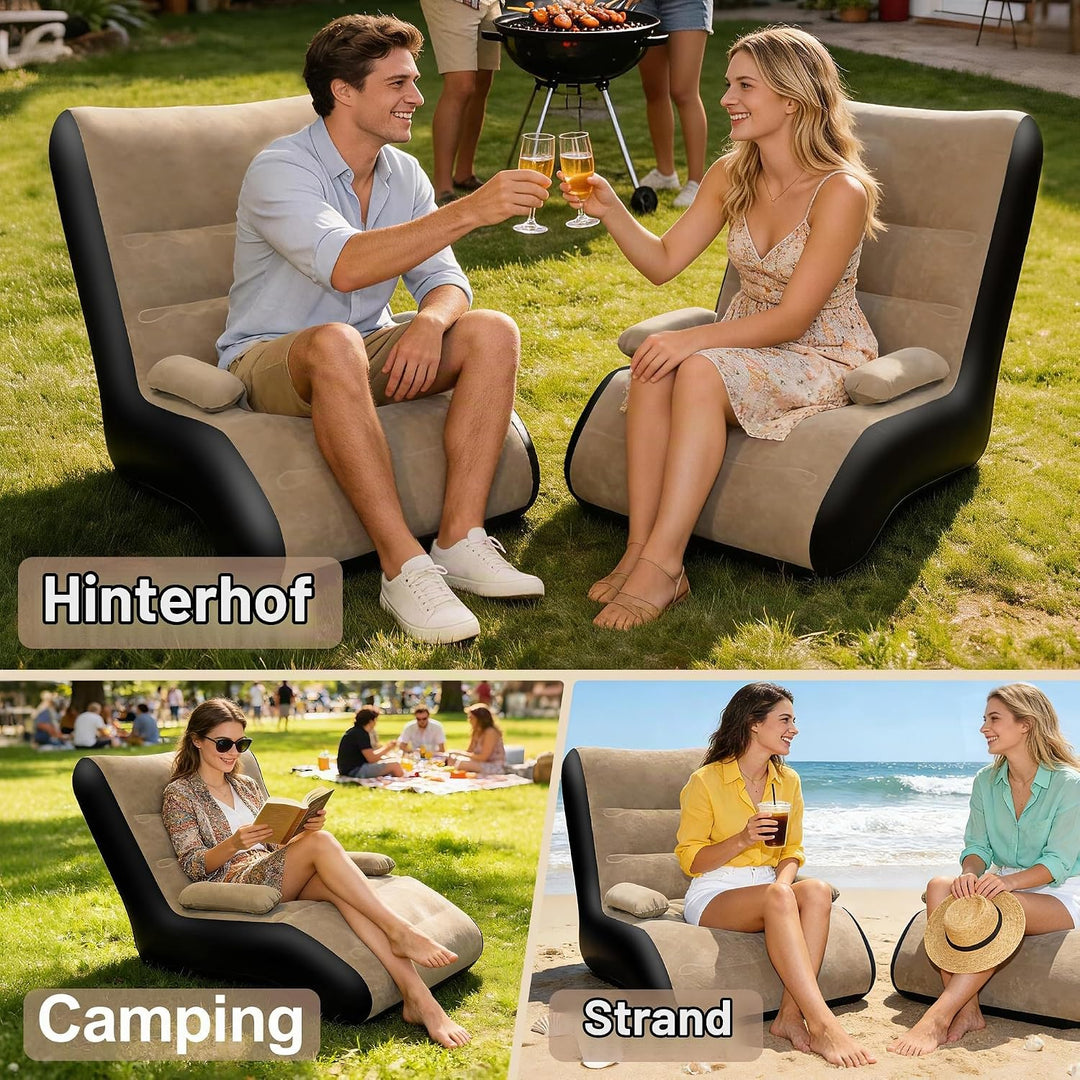 KingSom Aufblasbares Sofa, Aufblasbare Couch mit Armlehne, Camping Sofa Aufblasbares Luftsofa, Wasse