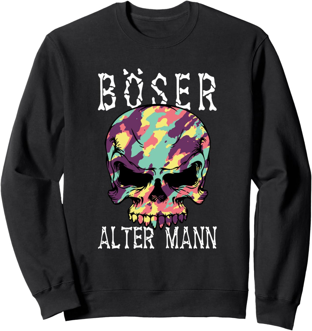 Böser Alter Mann - Totenkopf Opa Vintage Skull Grossvater Sweatshirt