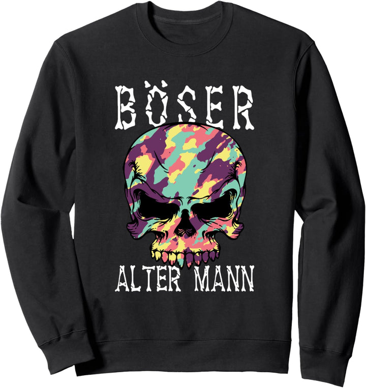 Böser Alter Mann - Totenkopf Opa Vintage Skull Grossvater Sweatshirt