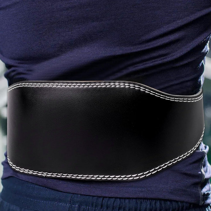 Gewichthebergürtel Leder 115cm, 15cm Breit, Verstellbar mit 10 Löchern Stahlrollenschnalle Gepolster