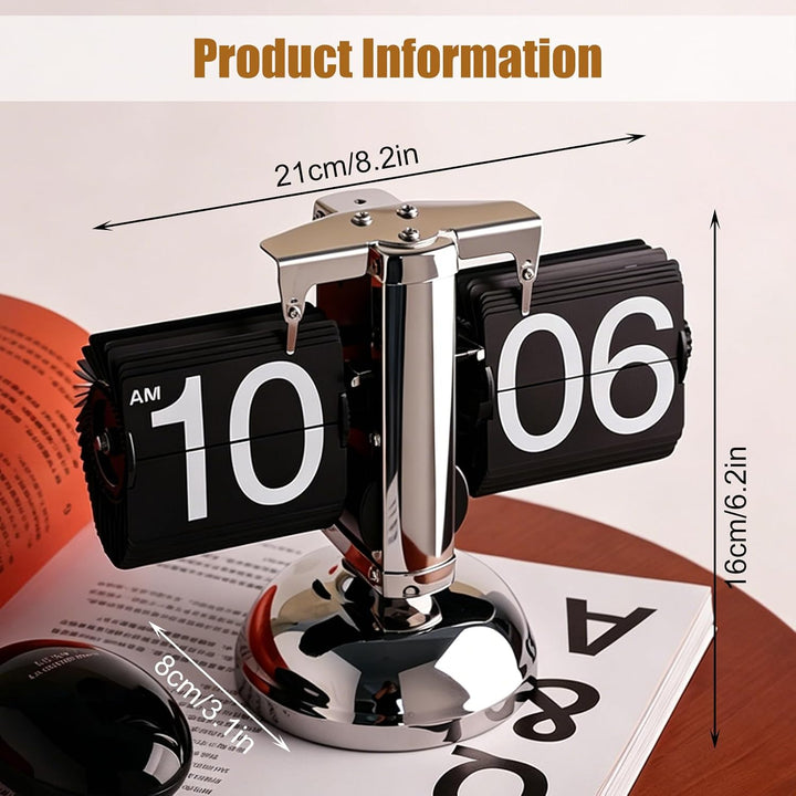 Flip-Schreibtischuhr, Retro-Digital-Flip-Down-Uhr, Vintage-Tischuhr, Tischuhr Mit Digital, Automatis