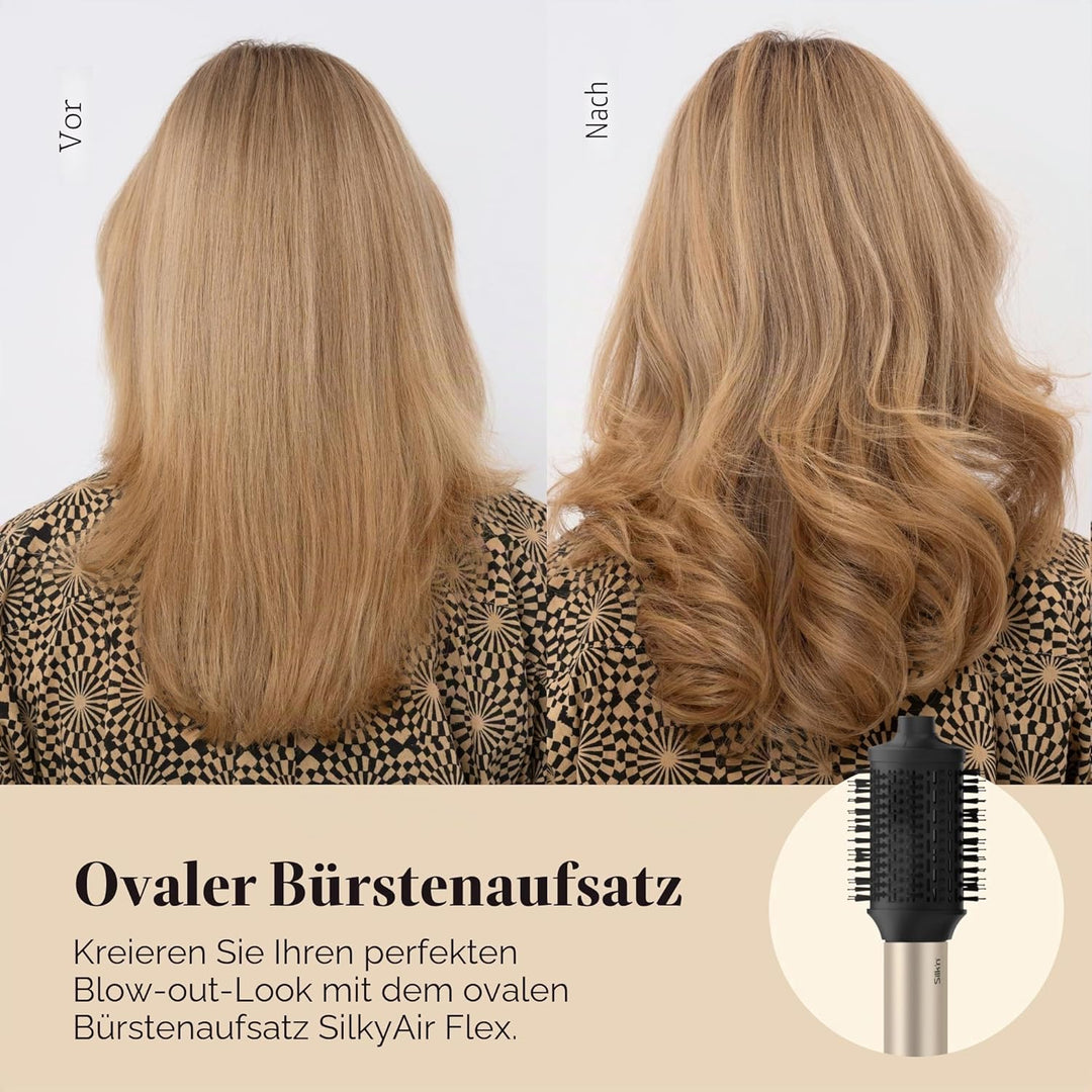 Silk'n Air Styler & Haartrockner I SilkyAir Flex I 5-in-1 Auto-Wrap-Lockenaufsatz, Paddle-Bürste, Ov