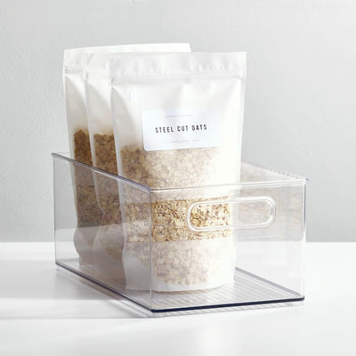 mDesign Aufbewahrungsbox transparent – ideal zur Küchen Ablage, im Küchenschrank oder als Kühlschran
