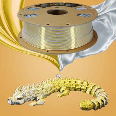 OVERTURE Silk PLA Zweifarbig Filament 1.75mm für 3D Drucker, 1kg Spule (2.2lbs), Massgenauigkeit +/-