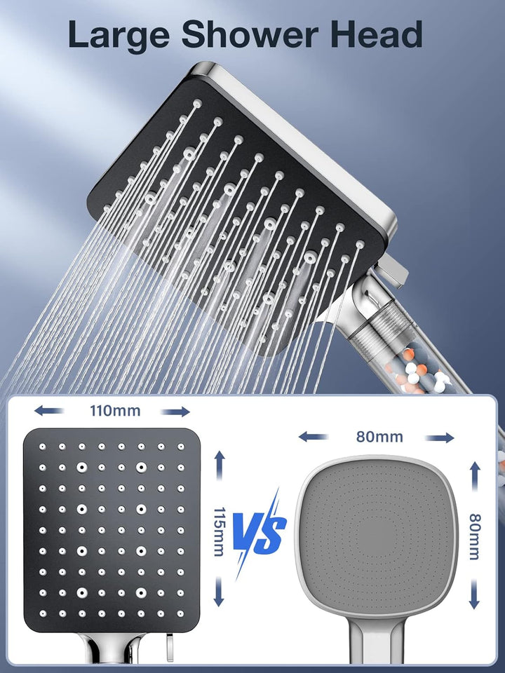 Duschkopf mit Schlauch 1.6M,YEAUPE PRO Wassersparend Handbrause Duschbrause mit Filter, Regendusche