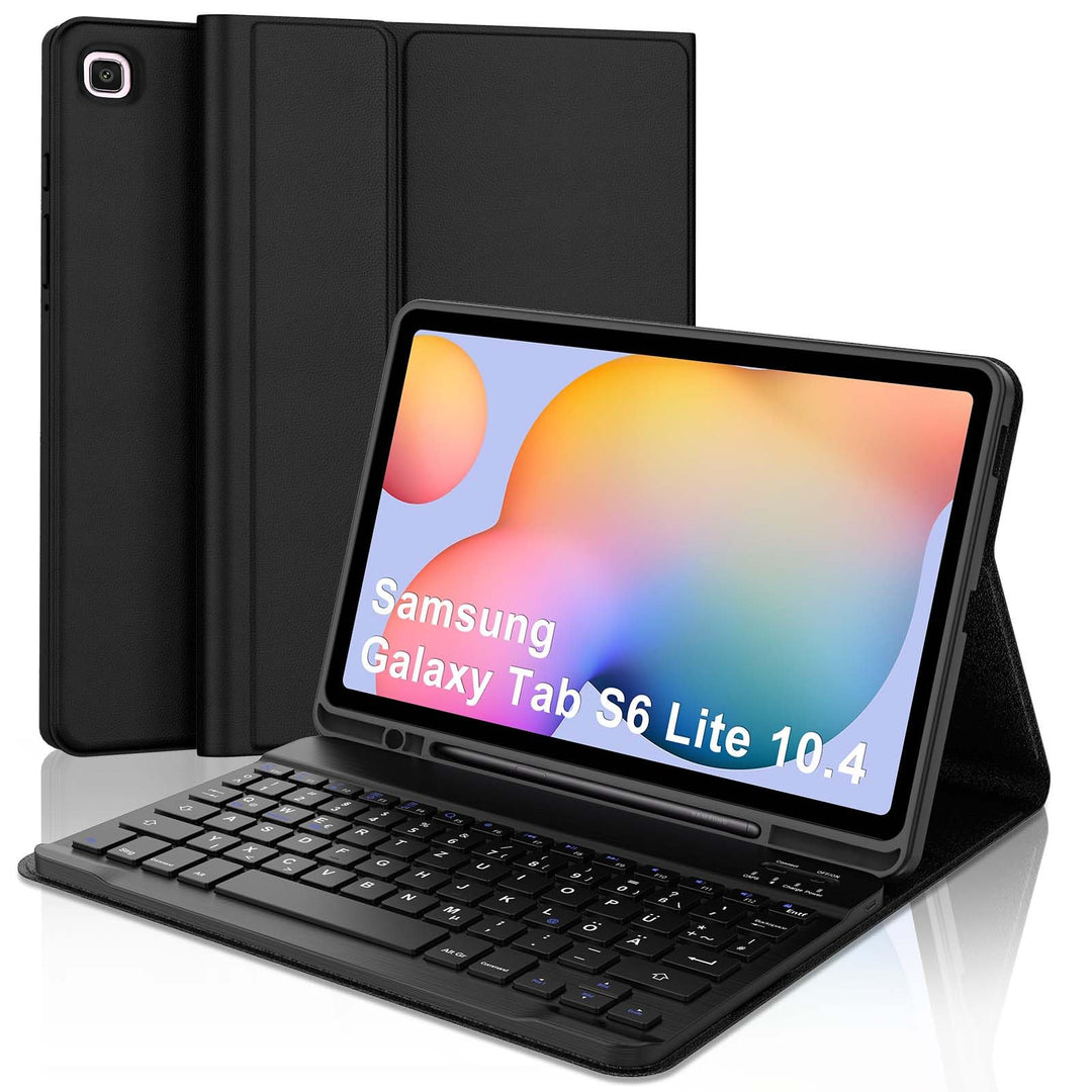 Tastatur Hülle für Samsung Galaxy Tab S6 Lite 10,4 Zoll (2024/2022/2020), Deutsches QWERTZ Magnetisc