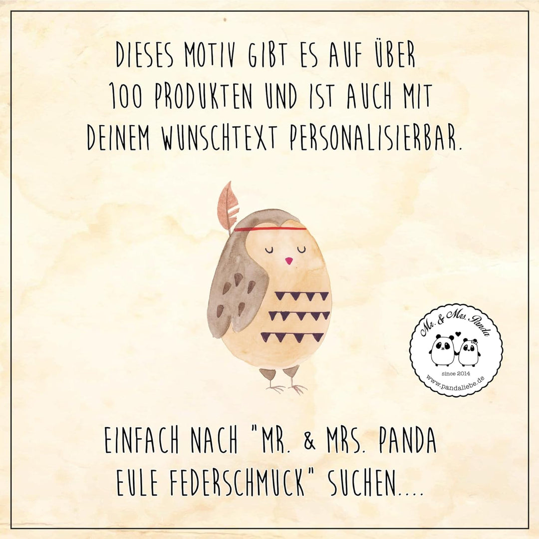 Mr. & Mrs. Panda Motiv WC Sitz Eule Federschmuck - Geschenk, Owl, Waldtiere, WC-Sitz, Toilette, Klod