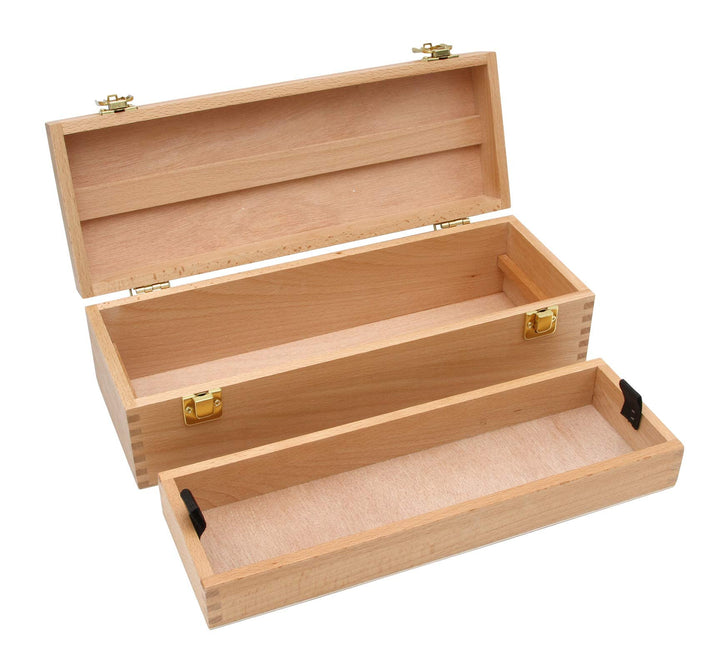 PAINTERSISTERS® Utensilienkoffer PAULI, 36x13 x11 cm Box aus nachhaltigem Buchenholz, Malkoffer, Org