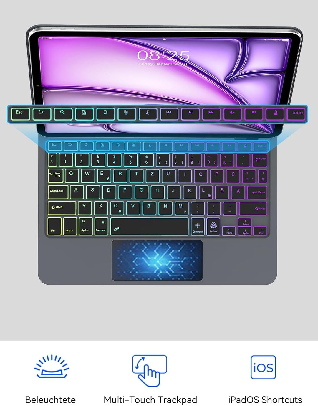 JADEMALL Magic Keyboard für iPad 10 Generation 2022 10.9 Zoll & iPad A16 11 Generation 2025 11 Zoll,