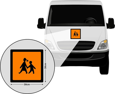 Schulbusschild Magnet Schulbus 30x30cm Warntafel Schülertransport Magnetschild Schild Auto Warnschil