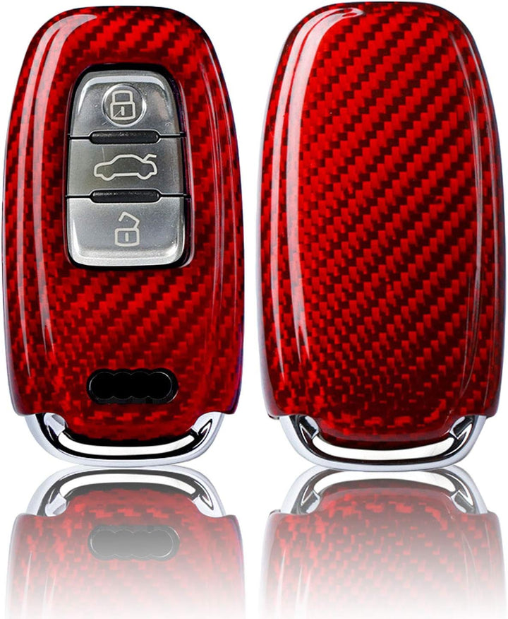 Kwak's Autoschlüssel Abdeckung für Audi ，Fall Halter Glasfaser 3 Taste Car Key Case Kompatibel für A