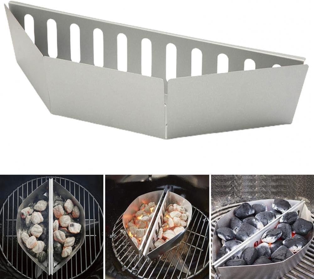Edelstahl-holzkohlekorb, Grillkorb Für Kugelgrills – Kohlebrikettshalter Für Grillwerkzeug Und Zubeh