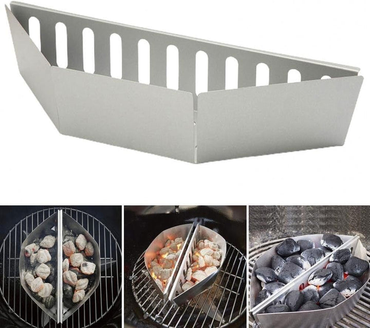 Edelstahl-holzkohlekorb, Grillkorb Für Kugelgrills – Kohlebrikettshalter Für Grillwerkzeug Und Zubeh