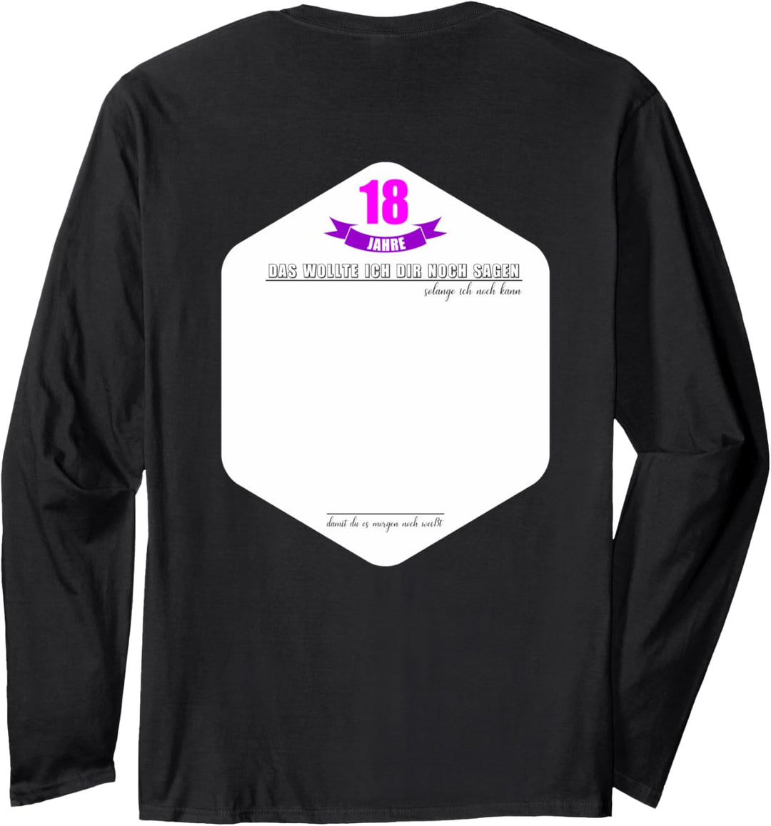 18 Jahre Geburtstag Party Lustiges 18 Geburtstag Gästebuch Langarmshirt