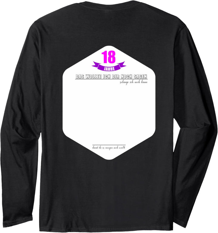 18 Jahre Geburtstag Party Lustiges 18 Geburtstag Gästebuch Langarmshirt