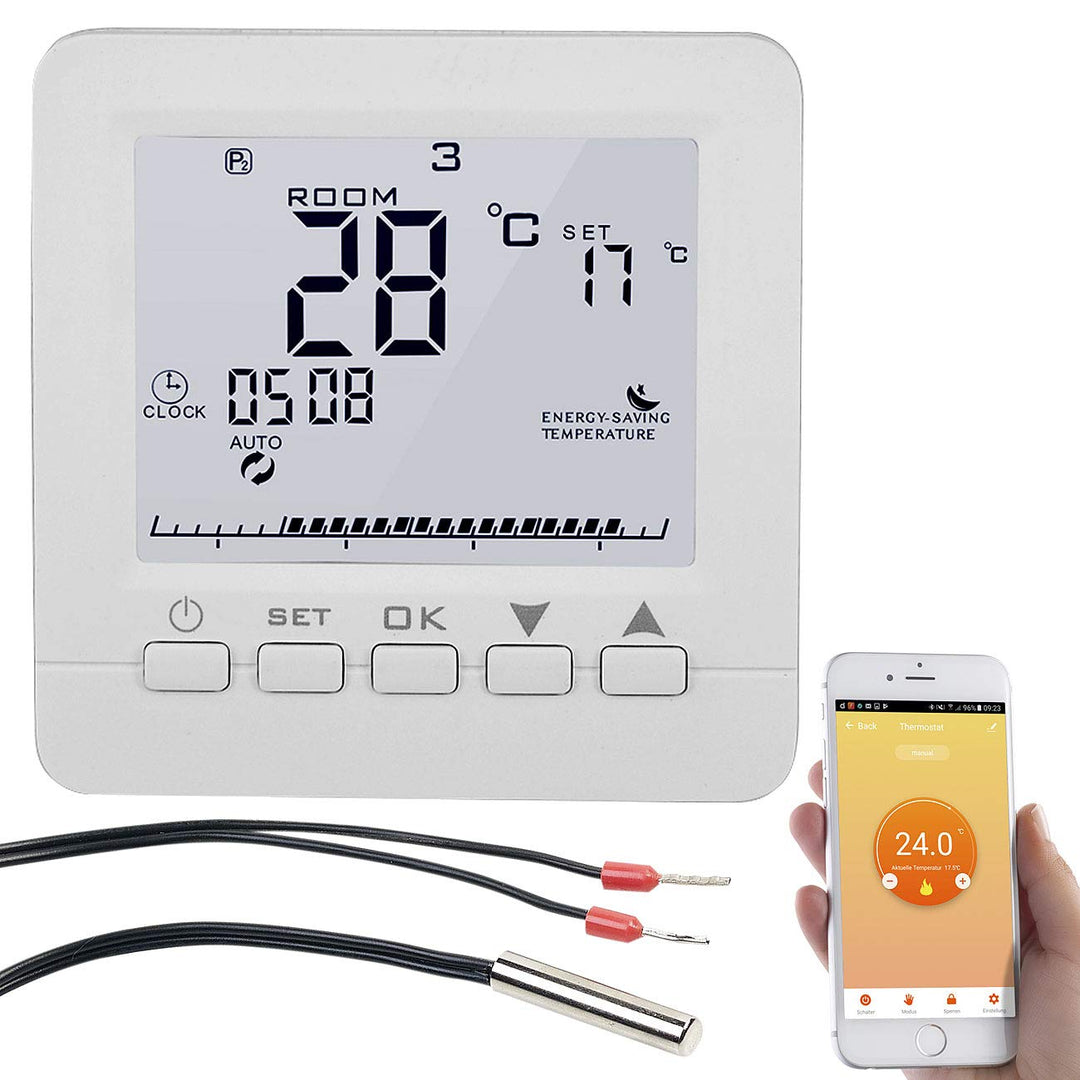 revolt Raumthermostat Alexa: WLAN-Fussbodenheizung-Thermostat, für Siri, Alexa &amp; Google Assistant (H