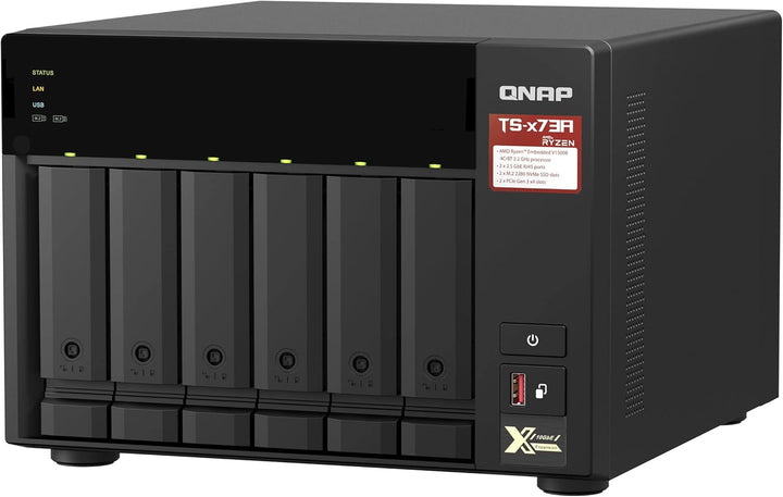 Qnap TS-673A-8G 6-Bay NAS, AMD Ryzen V1000 Series V1500B 4C/8T 2,2 GHz, One Size NAS Single 6-bay 8G