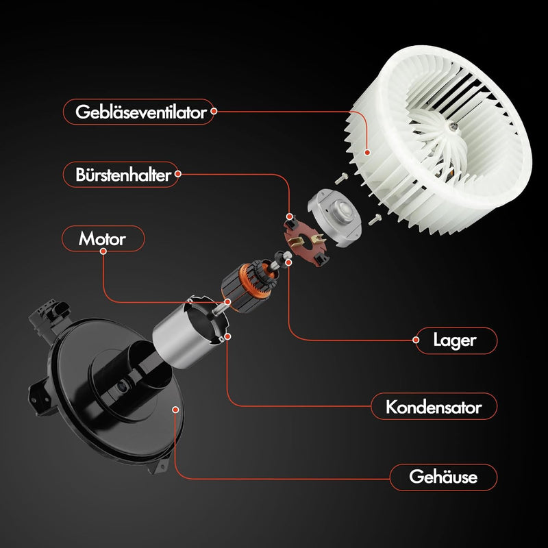 Frankberg Heizungsgebläse Gebläsemotor Kompatibel mit Fortwo Cabrio/Fortwo Coupe 451 0.8L 1.0L Elect