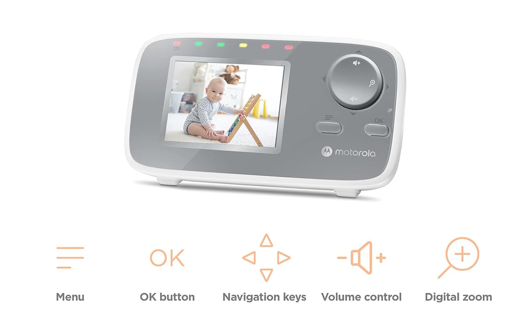 Motorola Nursery VM482 - Babyphone mit Kamera - 2.4 Zoll Farbdisplay - Infrarot Nachtsicht - Digital