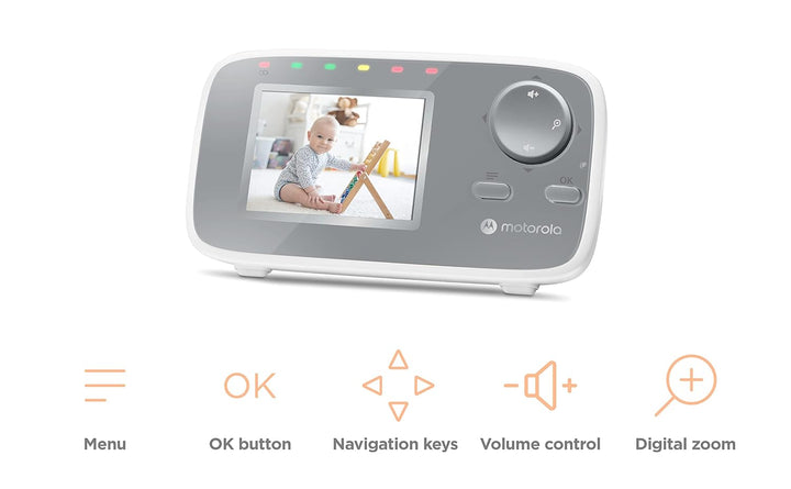 Motorola Nursery VM482 - Babyphone mit Kamera - 2.4 Zoll Farbdisplay - Infrarot Nachtsicht - Digital