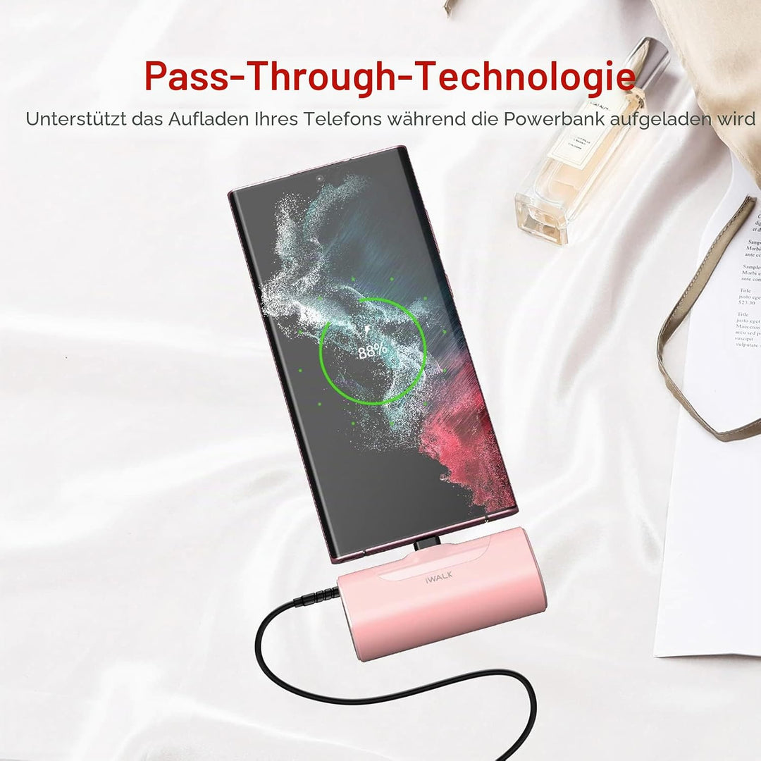 iWALK USB C Powerbank, 4500mAh Tragbares Externes Ladegerät, Typ C Externer Akku Kompatibel mit Sams
