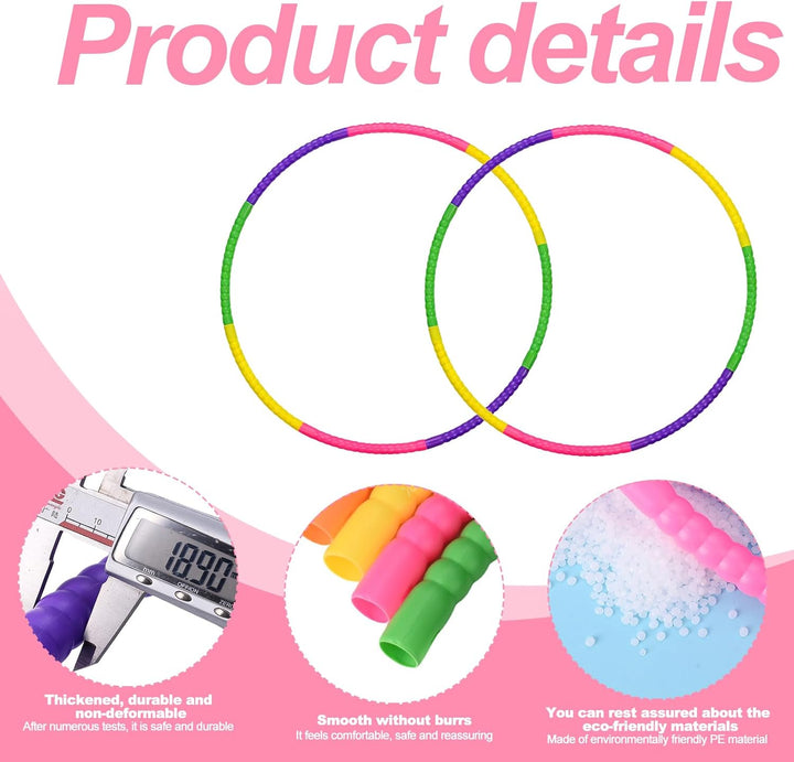 Hula Hoop Reifen Kinder 4er Set (58cm, 100g), Hullahub Reifen für Kinder, Zerlegbar,Premium Hula Rei