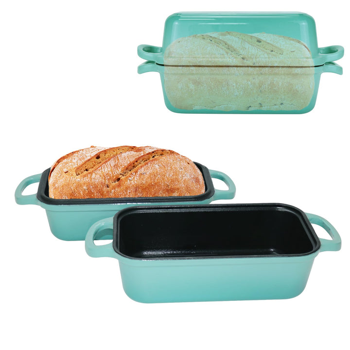 Gusseisen Brotbackform mit Deckel 22,96 cm × 12,78 cm, Bread Pans for Homemade Bread, Heavy Duty Loa