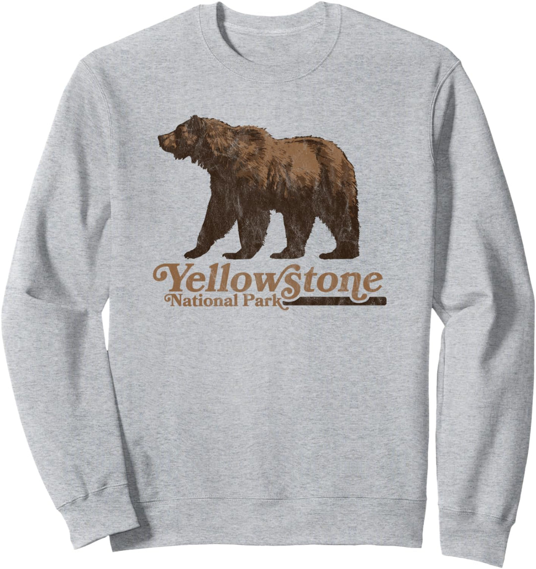 Vintage Yellowstone National Park Retro Grizzly Bear Sweatshirt