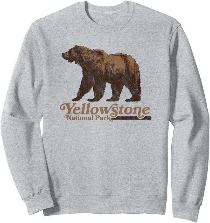 Vintage Yellowstone National Park Retro Grizzly Bear Sweatshirt