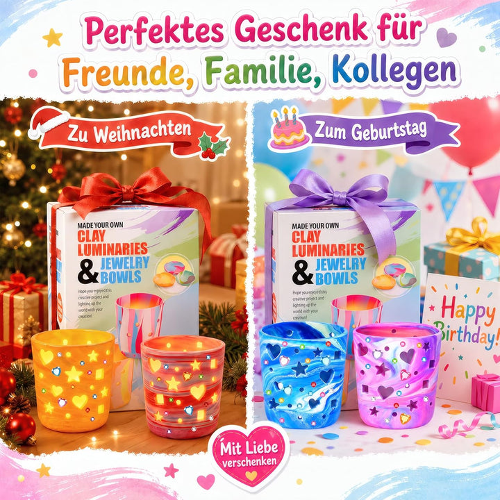 34 Teile DIY Tonlampen Set Bastelset Erwachsene