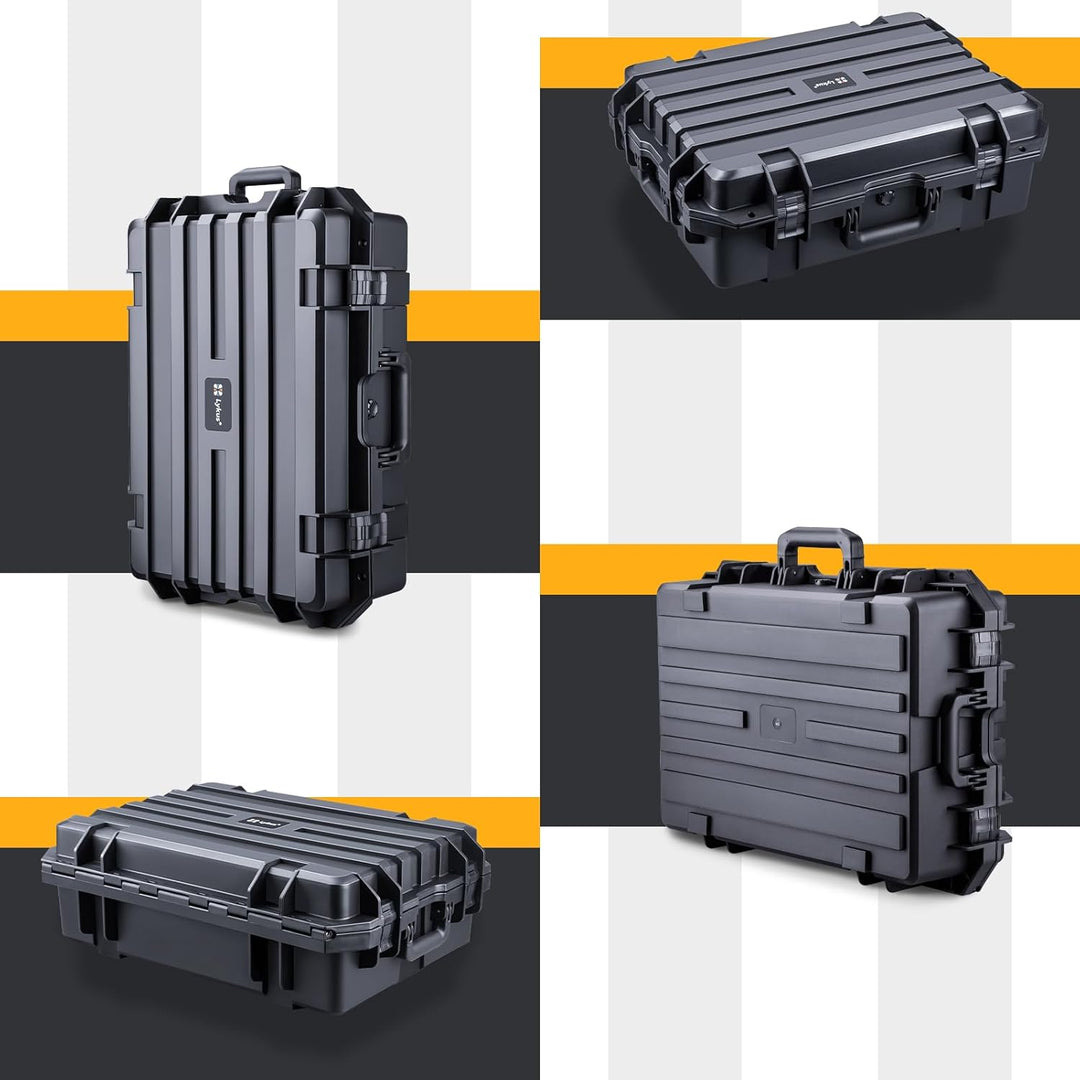 Lykus HC-6020 Wasserdicht Koffer mit anpassbar Rasterschaumstoff, Innengrösse 59,3x42,3x19 cm, Geeig
